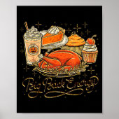 Big Back Energy Retro Leg Day Turkey Funny Thanksg Poster (Vorne)