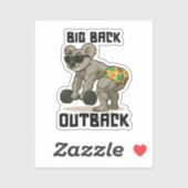 Big Back Outback – Funny Koala Gym Deadlift Design Aufkleber (Blatt)