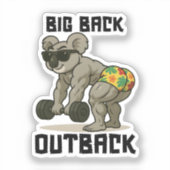 Big Back Outback – Funny Koala Gym Deadlift Design Aufkleber (Vorderseite)