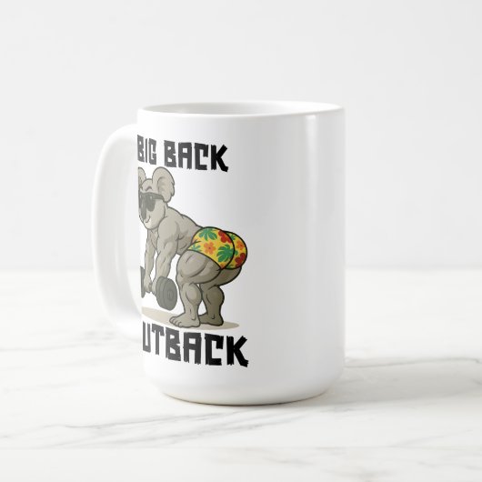 Big Back Outback – Funny Koala Gym Deadlift Design Kaffeetasse (Vorderseite Links)