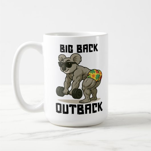 Big Back Outback – Funny Koala Gym Deadlift Design Kaffeetasse (Links)