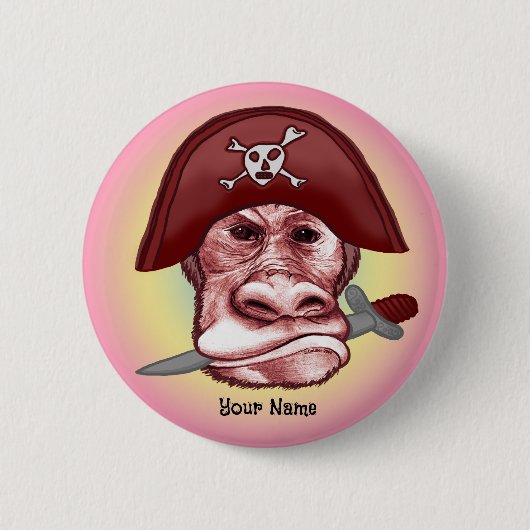 Big Bad Monkey Pirate Button (Vorderseite)