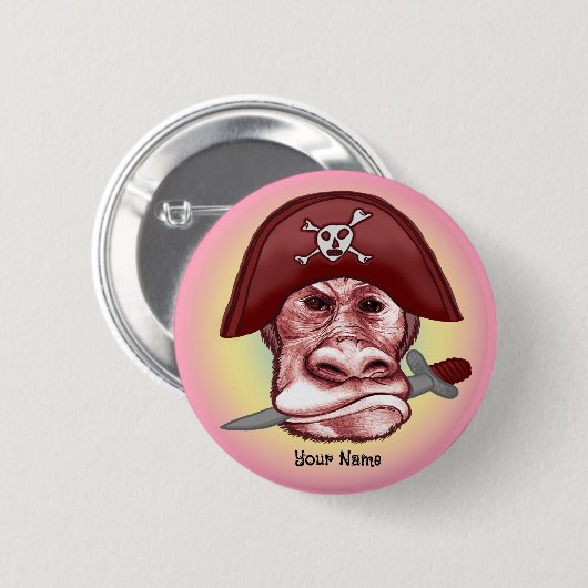 Big Bad Monkey Pirate Button (Vorne & Hinten)