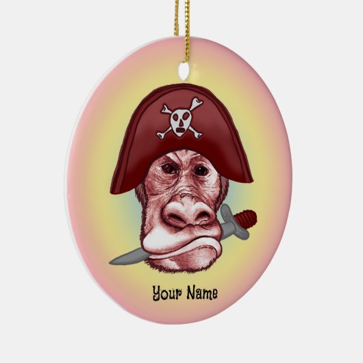 Big Bad Monkey Pirate Keramik Ornament (Rechts)