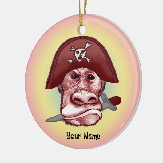 Big Bad Monkey Pirate Keramik Ornament (Links)