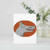 BIG BAD WOLF Cartoon Storbook Roter Reithaube Postkarte (Stehend Vorderseite)