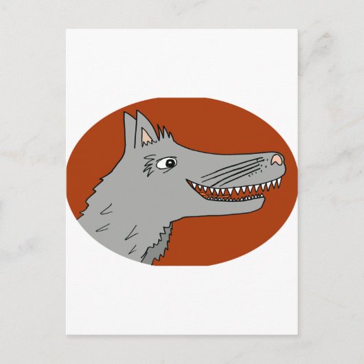 BIG BAD WOLF Cartoon Storbook Roter Reithaube Postkarte (Vorderseite)