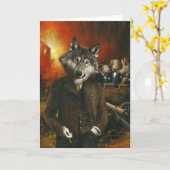 Big Bad Wolf Grußkarte Karte (Gelbe Blume)