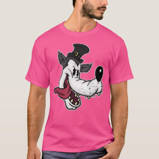 Big Bad Wolf Head Vintage Gummi Hose Cartoony Gra T-Shirt