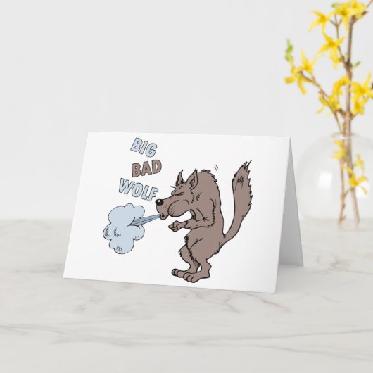 Big Bad Wolf Karte (Gelbe Blume)