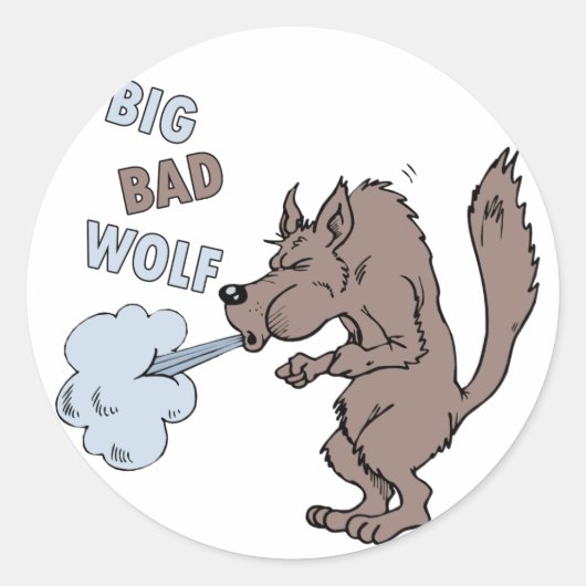 Big Bad Wolf Runder Aufkleber (Vorderseite)