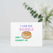 Big Bagels Funny Breakfast Shirt Postkarte (Stehend Vorderseite)