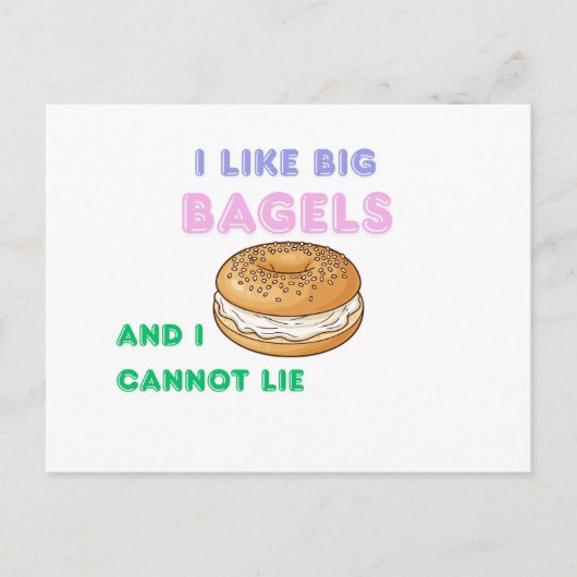Big Bagels Funny Breakfast Shirt Postkarte (Vorderseite)