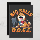 Big Balls Doge Department of Government Efficiency Einladung (Vorne/Hinten)
