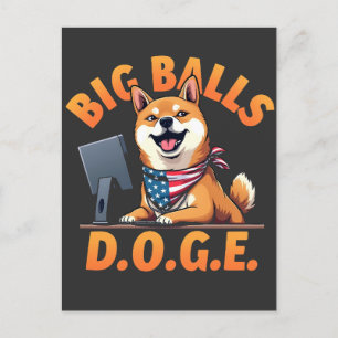 Big Balls Doge Department of Government Efficiency Einladungspostkarte