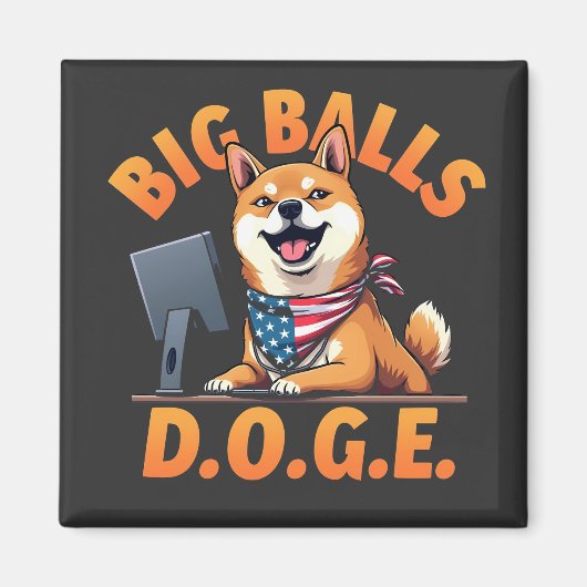 Big Balls Doge Department of Government Efficiency Magnet (Vorne)