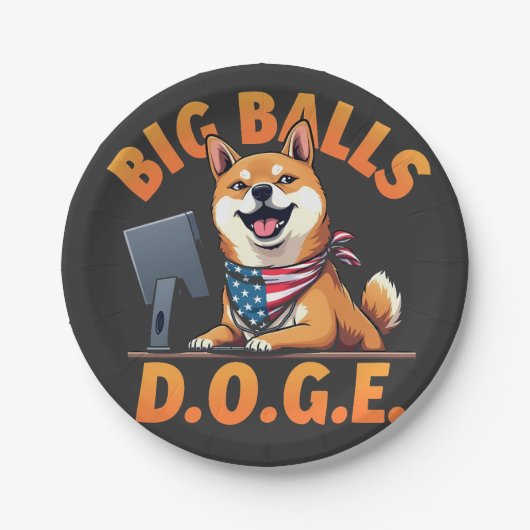 Big Balls Doge Department of Government Efficiency Pappteller (Vorderseite)