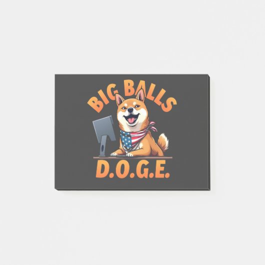 Big Balls Doge Department of Government Efficiency Post-it Klebezettel (Vorderseite)
