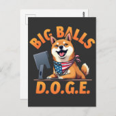 Big Balls Doge Department of Government Efficiency Postkarte (Vorne/Hinten)