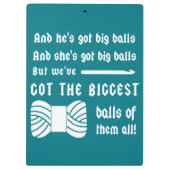 Big Balls of Yarn ・ Crochet Crafts {Dark} Klemmbrett (Rückseite)