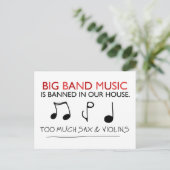 Big Band Musik Postkarte (Stehend Vorderseite)