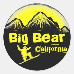 Big Bar California Gelbe Snowboard Aufkleber