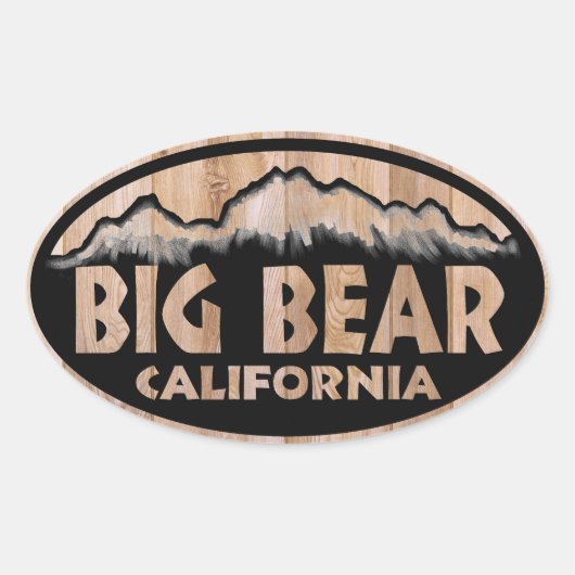 Big Bar California Holzschild oval Aufkleber (Vorderseite)
