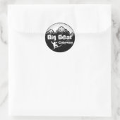 Big Bar California Schwarz-weiße Snowboardaufklebe Runder Aufkleber (Tasche)