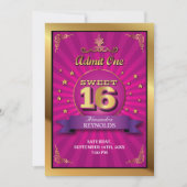 Big Bash Pink Sweet 16 Einladung (Vorderseite)