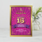 Big Bash Pink Sweet 16 Einladung (Stehend Vorderseite)