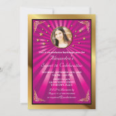 Big Bash Pink Sweet 16 Einladung (Rückseite)