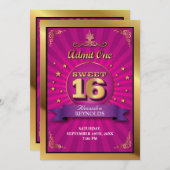 Big Bash Pink Sweet 16 Einladung (Vorne/Hinten)