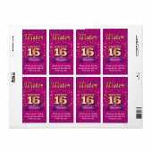 Big Bash Pink Sweet 16 Water Label (Vorne)