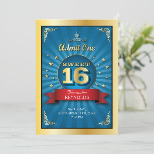 Big Bash Sweet 16 Einladung (Stehend Vorderseite)