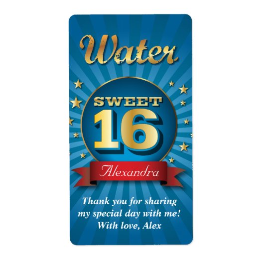 Big Bash Sweet 16 Wasser Flasche Etikett (Vorne)
