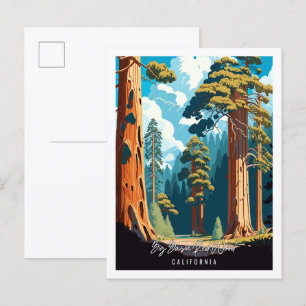 Big Basin Red Wood Vintage-Reiseillustration Postkarte