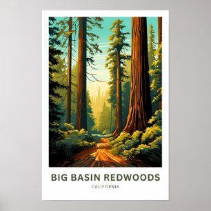 Big Basin Redwoods California Travel Print Poster