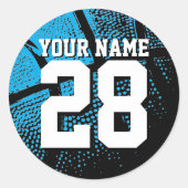 Big basketball stickers with custom jersey number (Vorderseite)