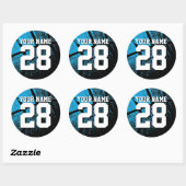 Big basketball stickers with custom jersey number (Blatt)