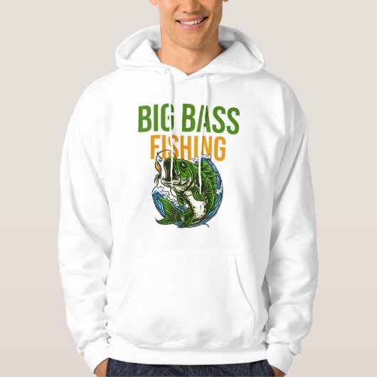 Big Bass Fishing Hoodie (Vorderseite)