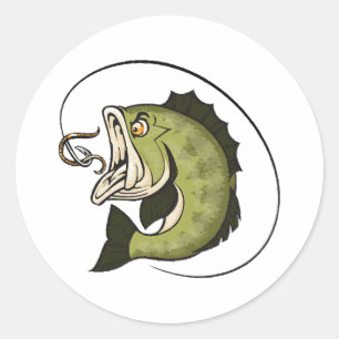Big Bass Mouth Runder Aufkleber