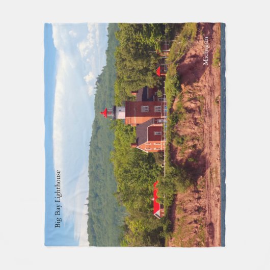 Big Bay Leuchtturm aus Wasser Fleece Decke (Vorderseite)