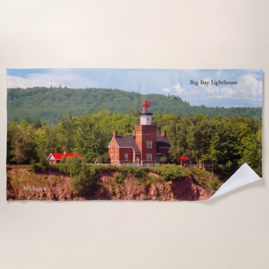 Big Bay Leuchtturm aus Wasserhandtuch Strandtuch (Vorderseite)