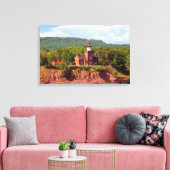 Big Bay Lighthouse aus Wasserkanapees drucken Leinwanddruck (Insitu (Wohnzimmer))