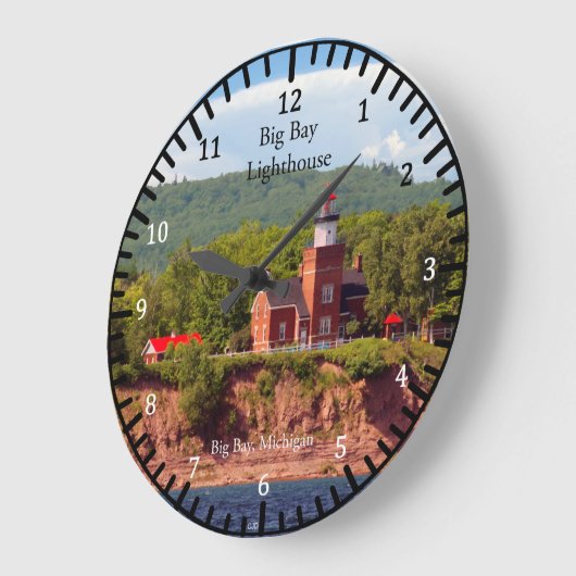Big Bay Lighthouse Große Wanduhr (Winkel)