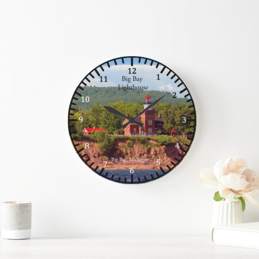 Big Bay Lighthouse Große Wanduhr (Zuhause)