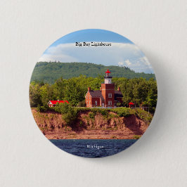 Big Bay Lighthouse über Wasserknopf Button