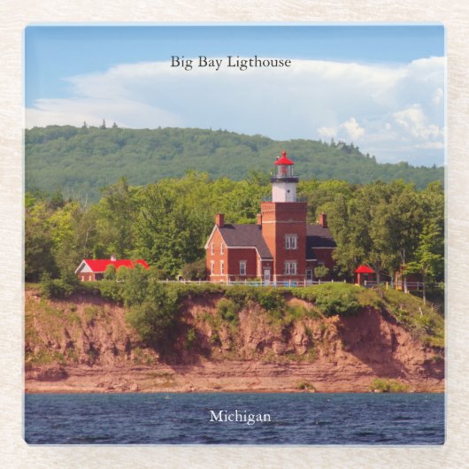 Big Bay Lighthouse vom Untersetzer aus Wasserglas (Vorderseite)