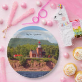 Big Bay Lighthouse von der Wasserpapiertafel Pappteller (Party)