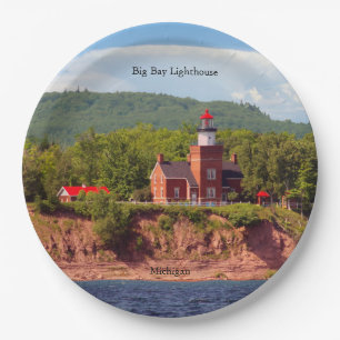 Big Bay Lighthouse von der Wasserpapiertafel Pappteller